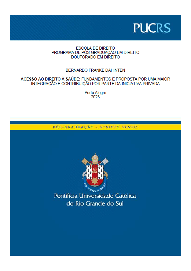 2023 | 1° - Acesso ao direito à saúde: fundamentos e proposta por uma maior integração e contribuição por parte da iniciativa privada